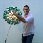 Lámpara realizada con 50 botellas de cerveza recicladas. #yotambienquierouna Reciclado Creativo. Rosa Montesa