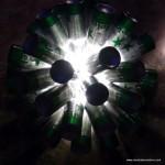 Lámpara realizada con 50 botellas de cerveza recicladas. #yotambienquierouna Reciclado Creativo. Rosa Montesa