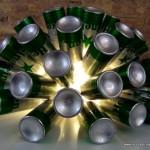 Lámpara realizada con 50 botellas de cerveza recicladas. #yotambienquierouna Reciclado Creativo. Rosa Montesa