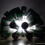 Lámpara realizada con 50 botellas de cerveza recicladas. #yotambienquierouna Reciclado Creativo. Rosa Montesa