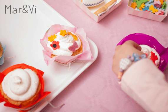 cupcakes decorados por los niños