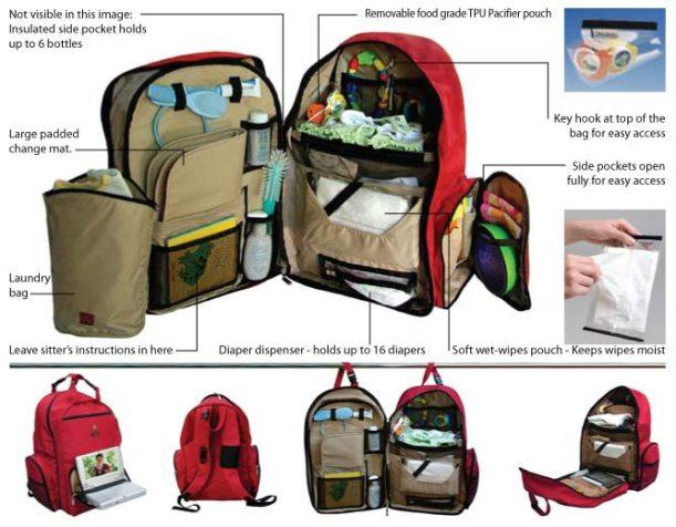 Okkatots-Travel-Baby-Depot-Backpack-Bag-Red-Features