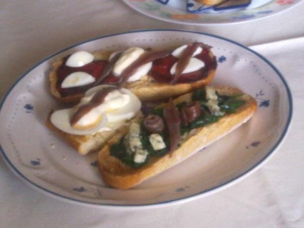 Tostas y canapés variados con anchoa (2)