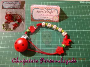 Chupetero con letras de madera