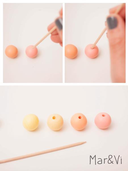 collar sencillo con fimo