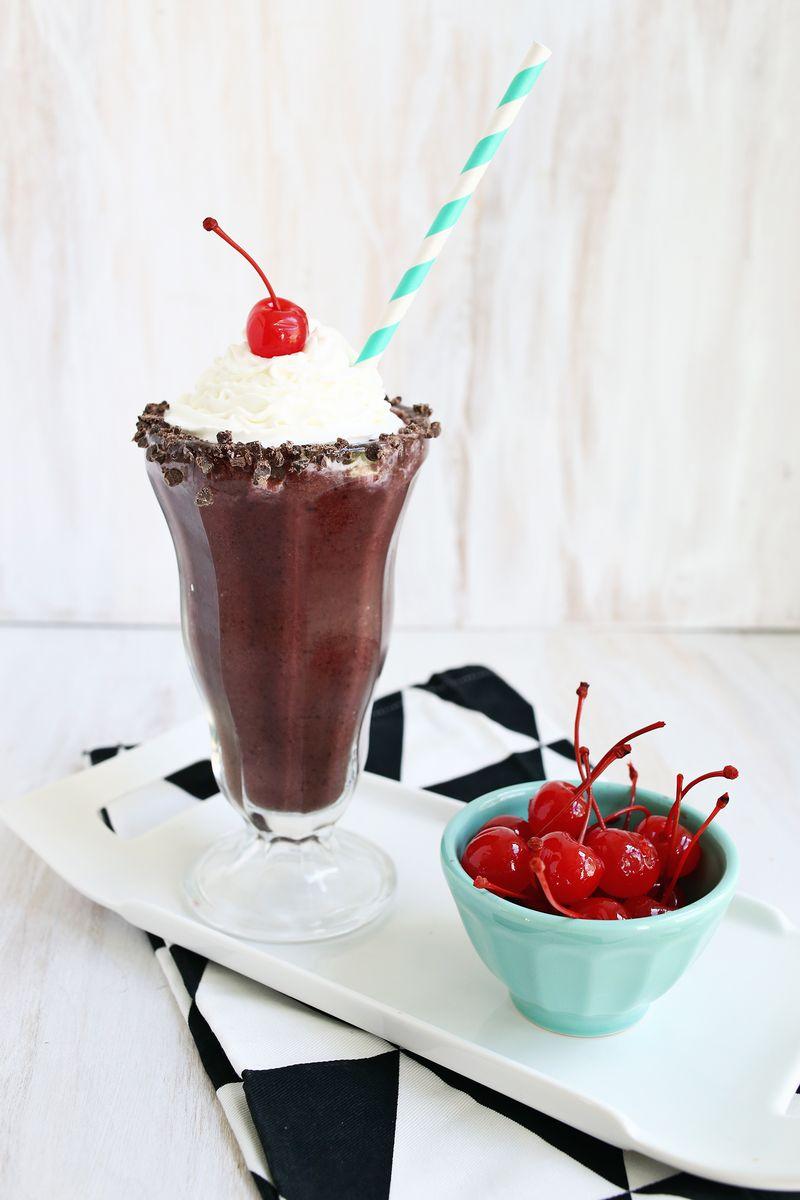 batido de cereza y chocolate