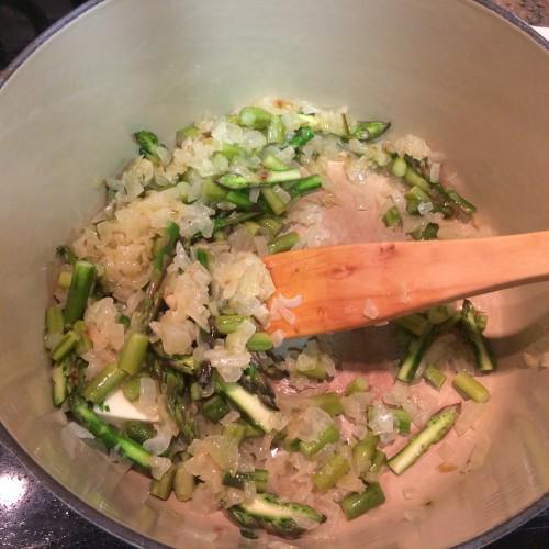 Salteando las verduras