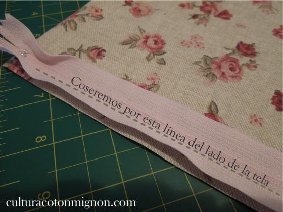 Unión cremallera y tela