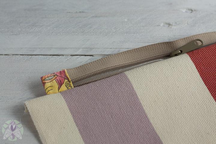 cremallera cosida de un lado