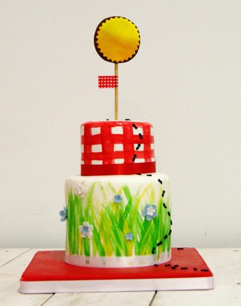 Tarta decorada con fondant