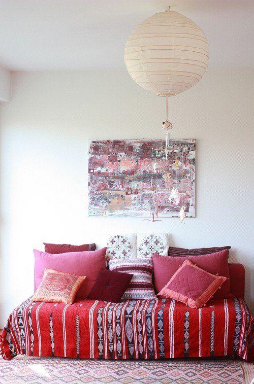 Sofá-cama estilo étnico