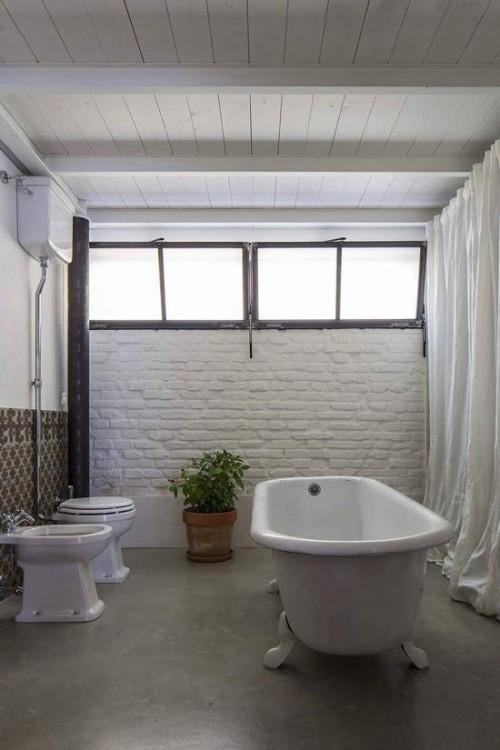 decoración cuarto de baño estilo rústico e industrial