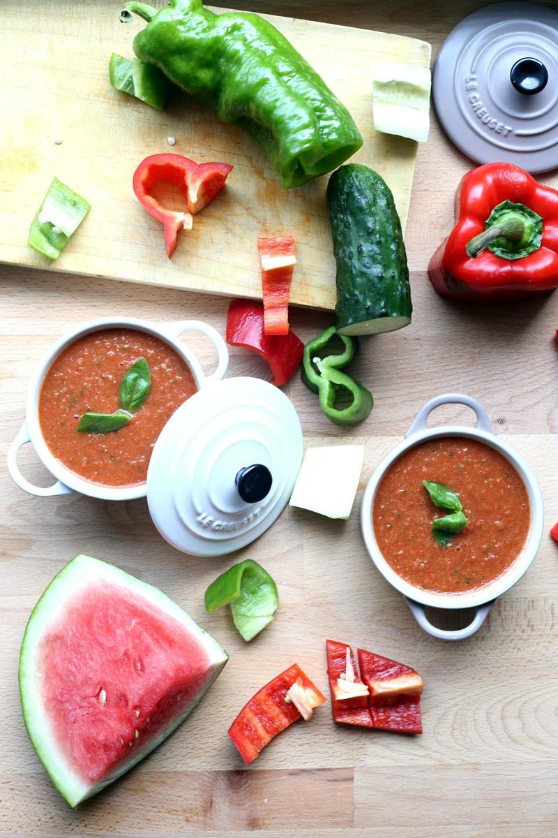 Gazpacho de sandía con albahaca