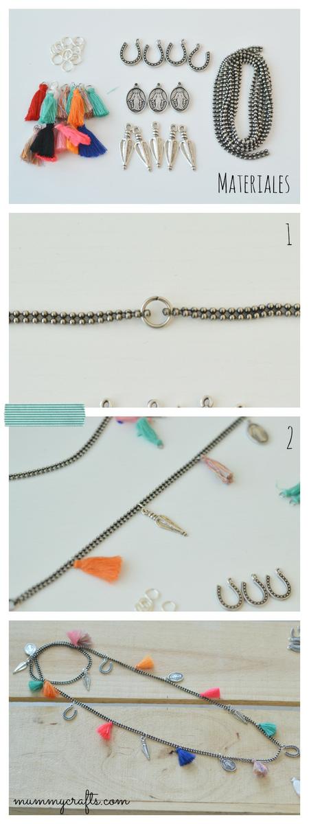 Como hacer un collar étnico paso a paso
