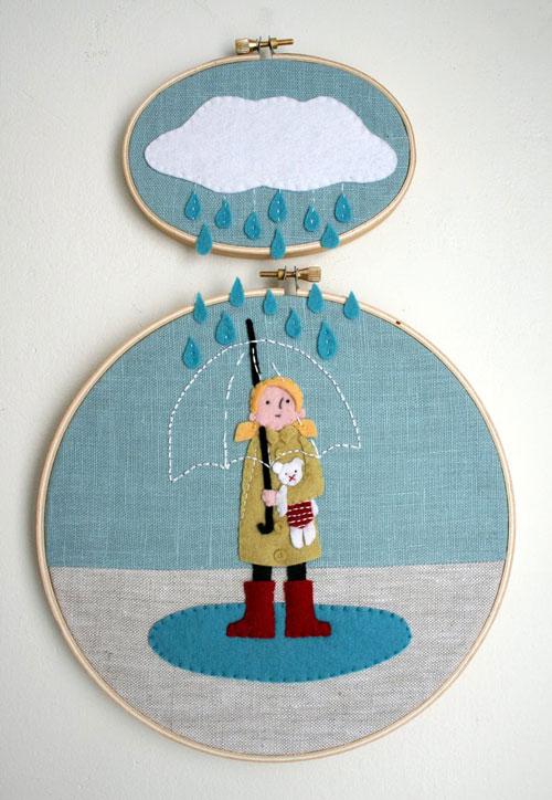 Bastidor niña con paraguas