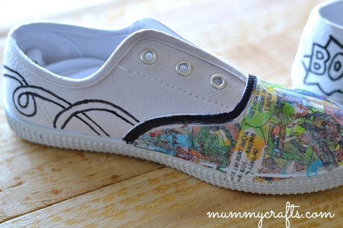 Zapatillas decoradas con transferencia de imagenes