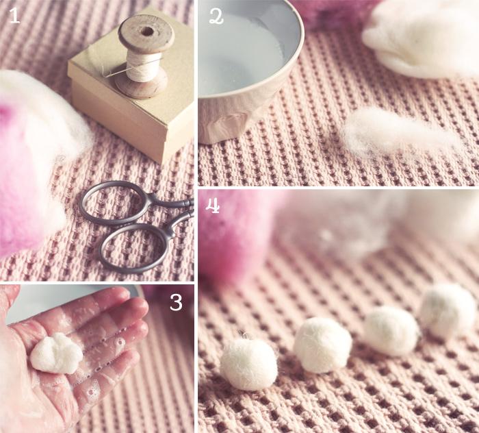 Cómo hacer las bolitas de fieltro