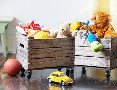Cajas de fruta para guardar juguetes