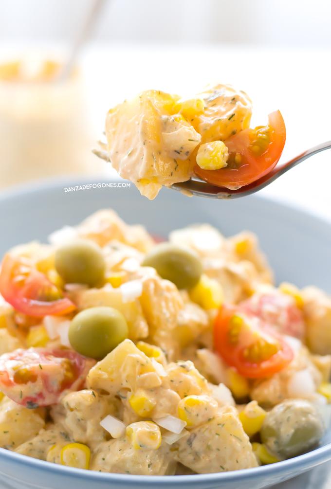 Ensalada con salsa ranchera vegana | danzadefogones.com