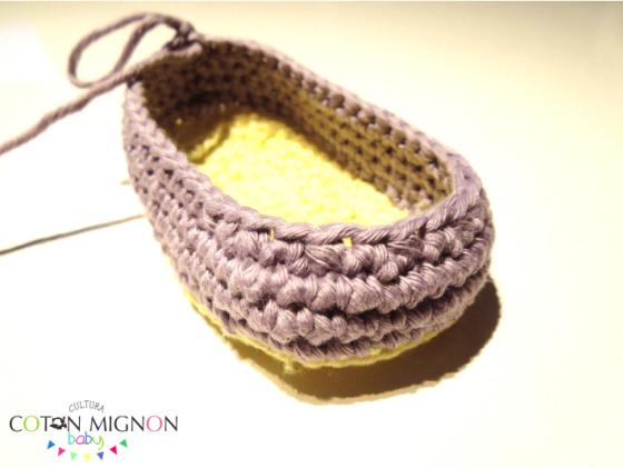 tutorial segundo paso zapatitos grises suela amarilla