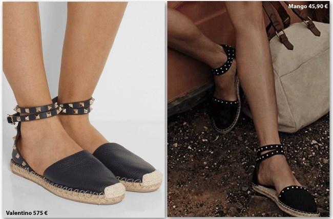 Clones: Zapatillas de esparto de Valentino vs. Mango