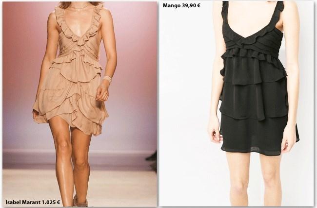 Clones: Vestido con volantes de Isabel Marant vs. Mango