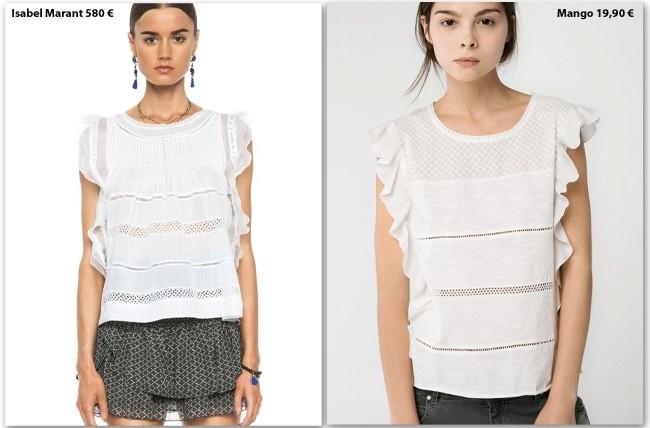 Clones: Top de Isabel Marant vs. Mango 