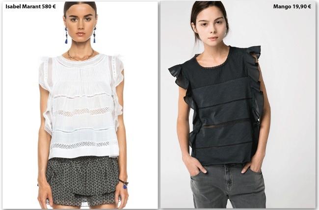 Clones: Top de Isabel Marant vs. Mango 