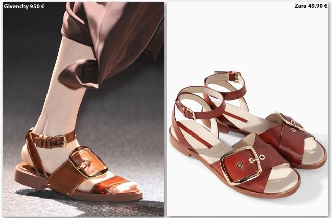 Clones: Sandalias de Givenchy vs. Zara