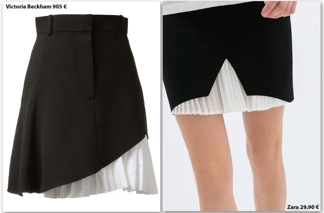 Clones: Falda de Victoria Beckham vs. Zara