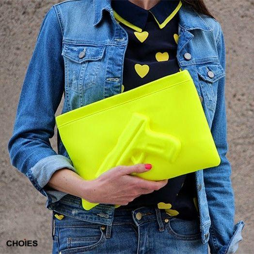 Yellow Limited Edition Pistol Clutches | Choies