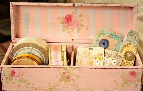 caja decoupage decapada shabby chic