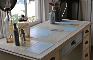 sobre escritorio vintage decoupage chalk paint autentico malaga