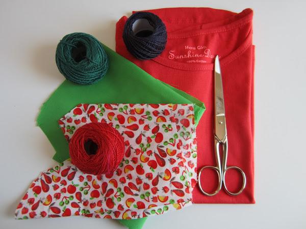 mis nancys, mis peques y yo, tutorial camiseta sandia materiales