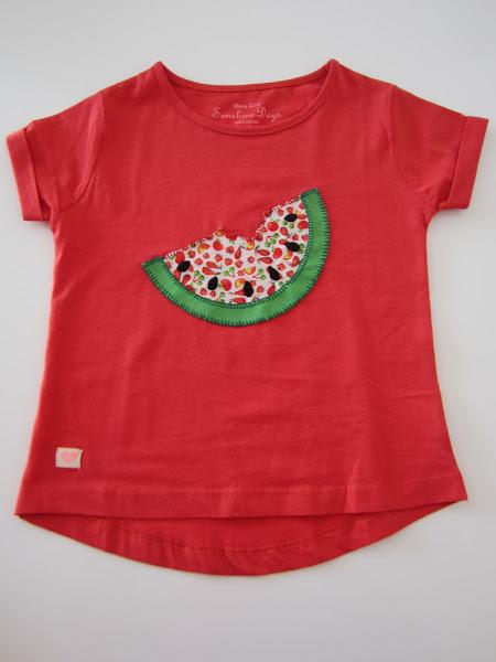 mis nancys, mis peques y yo, tutorial aplique camiseta sandia con pepitas 2