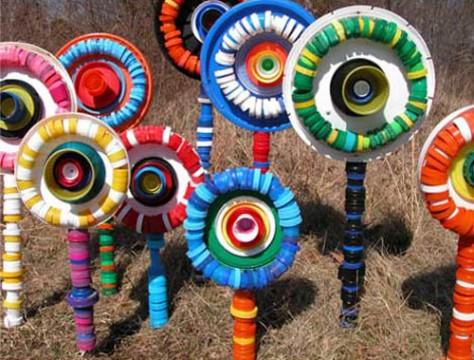 flores hechas con tapas