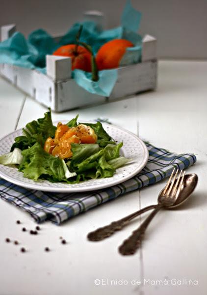 ensalada de escarola con naranja