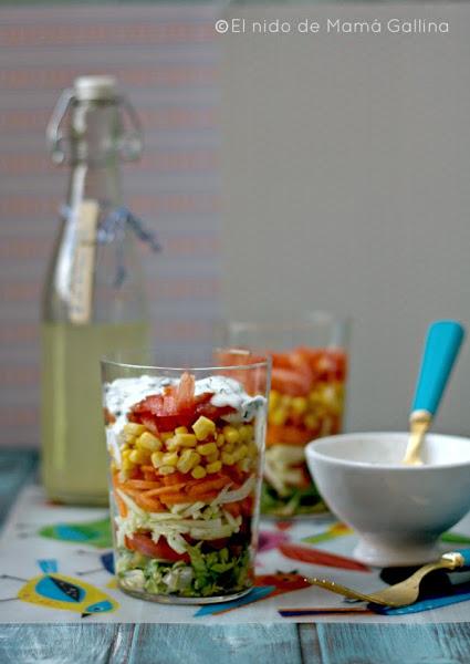 ensalada en vaso