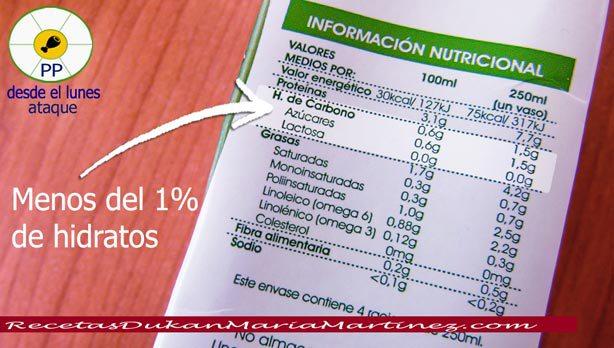 Leche Dukan Ataque: leche de soja, leche de almendra