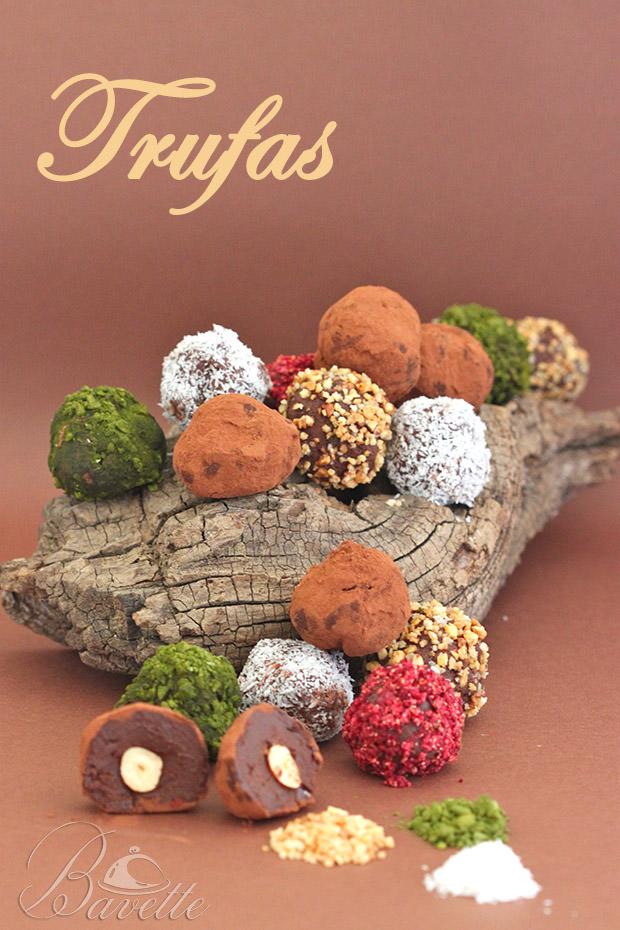 Trufas de chocolate negro y avellana