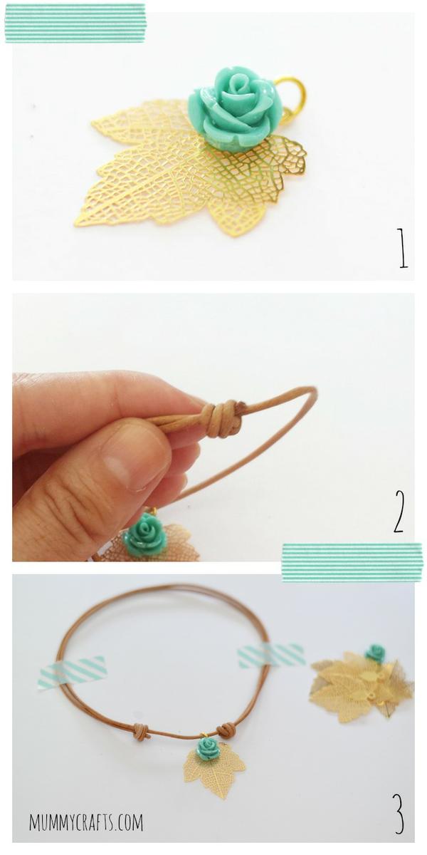 Collar con cuero paso a paso