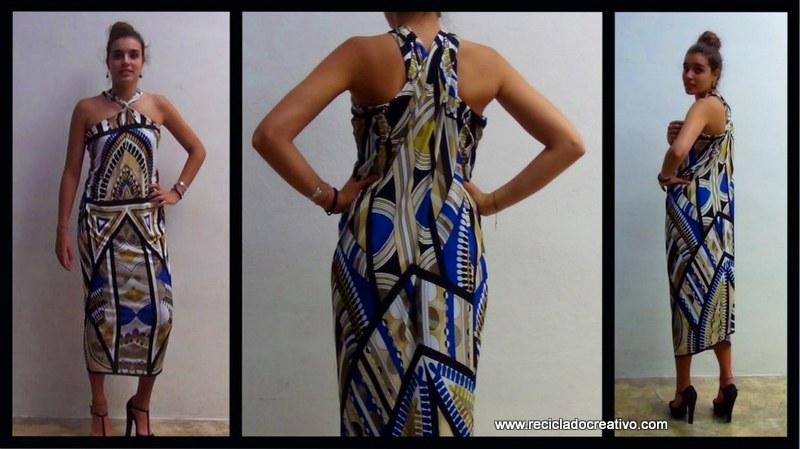 Còmo hacer un vestido con una pieza de tela y 3 bridas de plástico