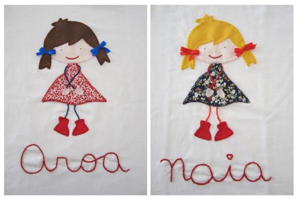 mis nancys, mis peques y yo, aplique camisetas muñequita linda aroa y naia