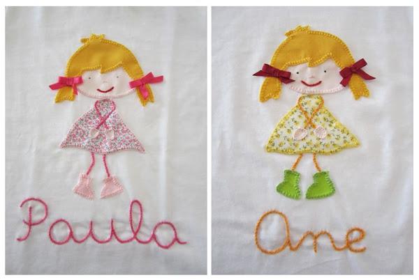 mis nancys, mis peques y yo, aplique camisetas muñequita linda paula y ane
