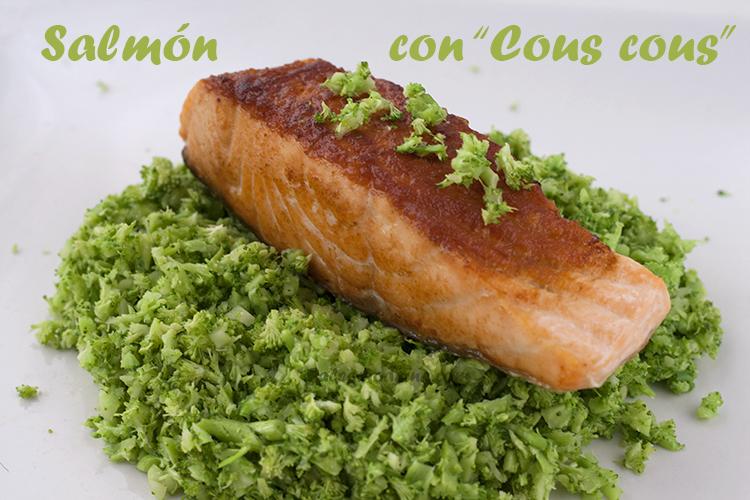 salmon con cous cous brocoli paleo