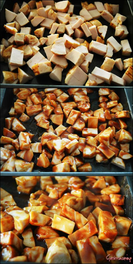 Pizza de pollo con salsa barbacoa