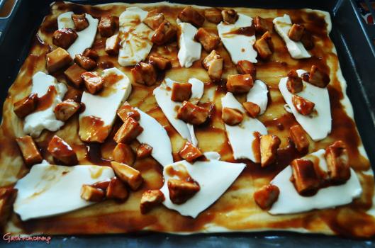 Pizza de pollo con salsa barbacoa