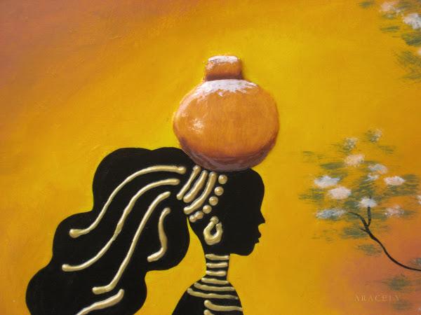 cuadro africano acrilico