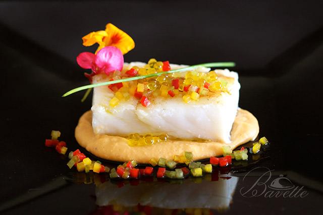 Bacalao con crema de garbanzos