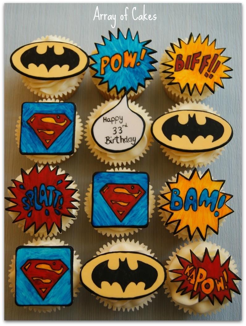 Cupcakes decorados superheroes